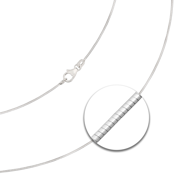 Goldkette als Tondakette in Weißgold 333 / 8K, 42 cm lang, 0,8 mm breit, Gewicht ca. 2.7 g.