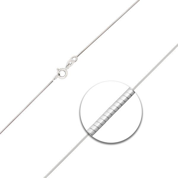 Goldkette als Tondakette in Weißgold 375 / 9K, 40 cm lang, 0,8 mm breit, Gewicht ca. 2.6 g.