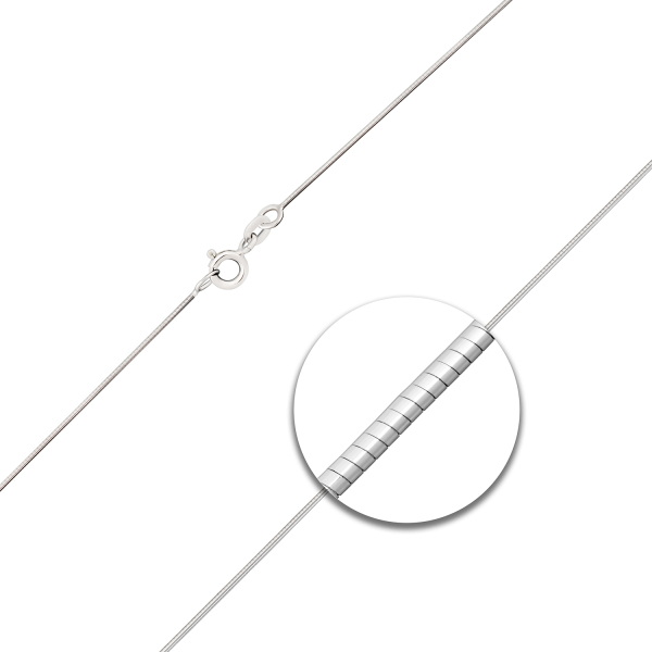 Goldkette als Tondakette in Weißgold 375 / 9K, 45 cm lang, 0,8 mm breit, Gewicht ca. 2.9 g.