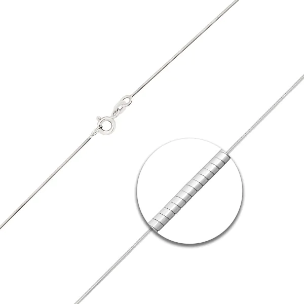 Goldkette als Tondakette in Weißgold 375 / 9K, 45 cm lang, 0,8 mm breit, Gewicht ca. 2.9 g.