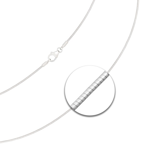 Goldkette als Tondakette in Weißgold 375 / 9K, 42 cm lang, 1 mm breit, Gewicht ca. 3.4 g.