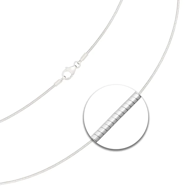 Goldkette als Tondakette in Weißgold 585 / 14K, 38 cm lang, 1 mm breit, Gewicht ca. 3.7 g.
