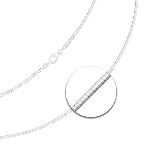 Goldkette als Tondakette in Weißgold 585 / 14K, 45 cm lang, 1,5 mm breit, Gewicht ca. 10 g.