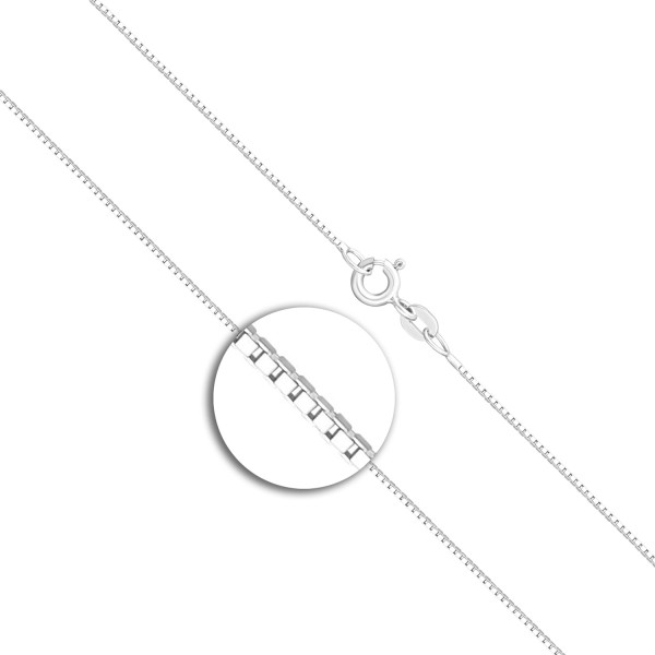 Goldkette als Venezianerkette in Weißgold 585 / 14K, 40 cm lang, 0,7 mm breit, Gewicht ca. 1.6 g.