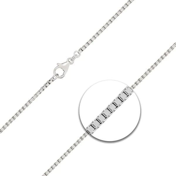 Goldkette als Venezianerkette in Weißgold 585 / 14K, 40 cm lang, 1,8 mm breit, Gewicht ca. 10.2 g.
