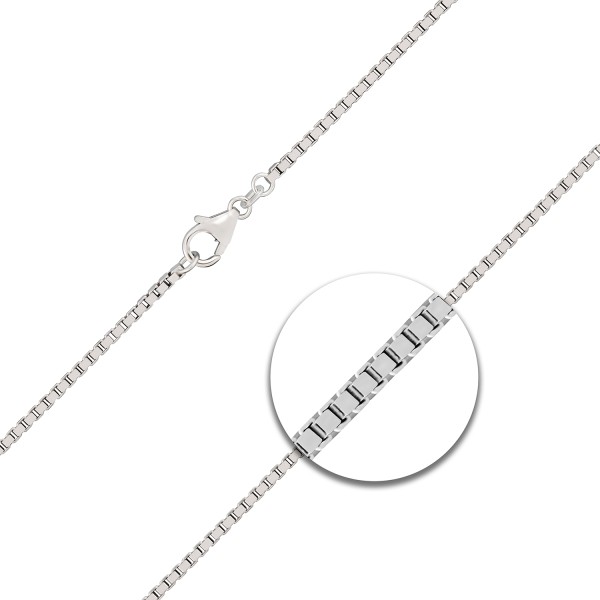 Goldkette als Venezianerkette in Weißgold 585 / 14K, 50 cm lang, 1,8 mm breit, Gewicht ca. 12.8 g.