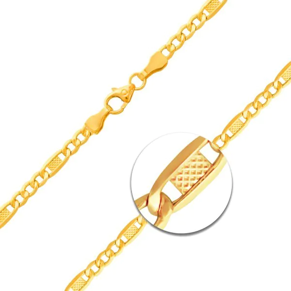 Goldkette als Fantasiekette in Gelbgold 585 / 14K, 60 cm lang, 3,5 mm Breit, Gewicht ca. 5.5 g.