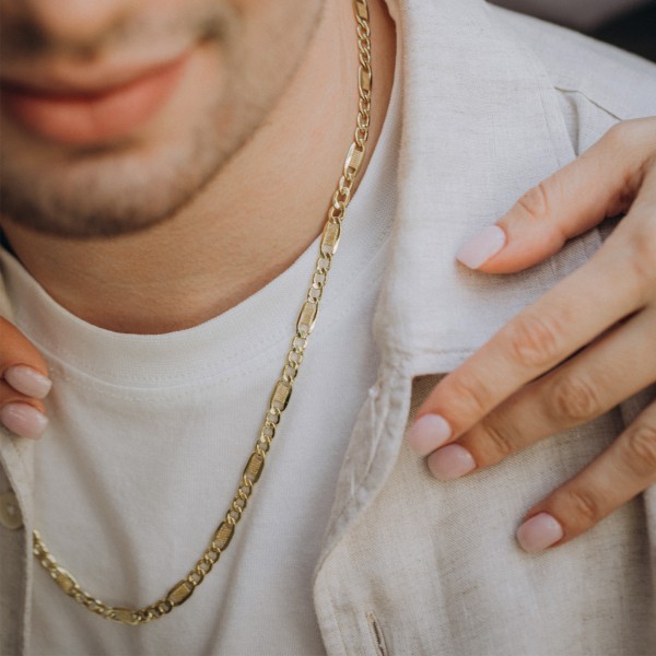 Goldkette als Fantasiekette hohl in Gelbgold 333 / 8K, 55 cm lang, 5,2 mm breit, Gewicht ca. 11.4 g.