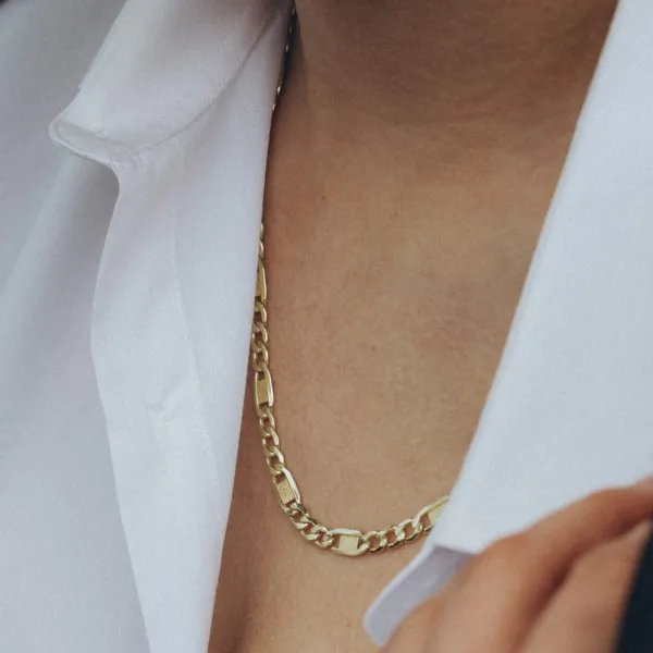 Goldkette als Fantasiekette hohl in Gelbgold 333 / 8K, 60 cm lang, 5,2 mm breit, Gewicht ca. 12 g.