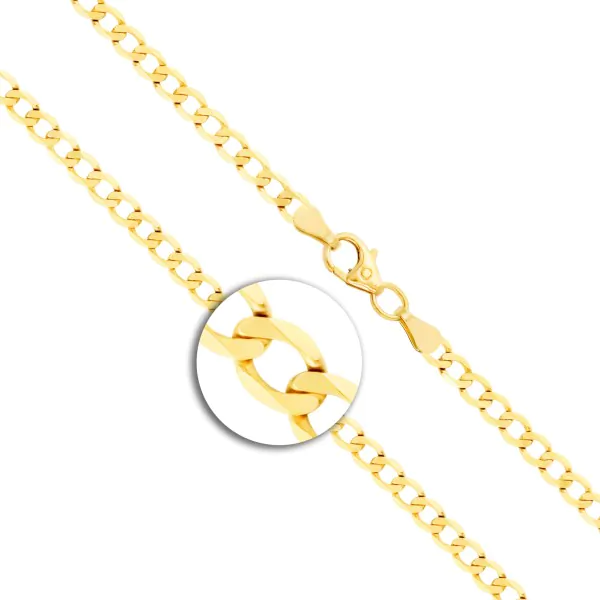 Armband als Panzerkette facettiert in Gelbgold 333 / 8K, 20 cm lang, 3,1 mm breit, Gewicht ca. 2.4 g.