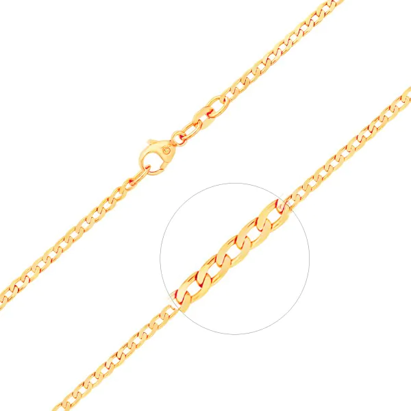 Armband als Panzerkette weit in Gelbgold 585 / 14K, 18.5 cm lang, 2,1 mm breit, Gewicht ca. 2.1 g.