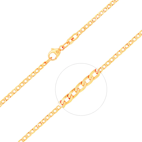 Armband als Panzerkette weit in Gelbgold 585 / 14 Karat, 21 cm lang, 2.1 mm breit, Gewicht ca. 2,4 g.