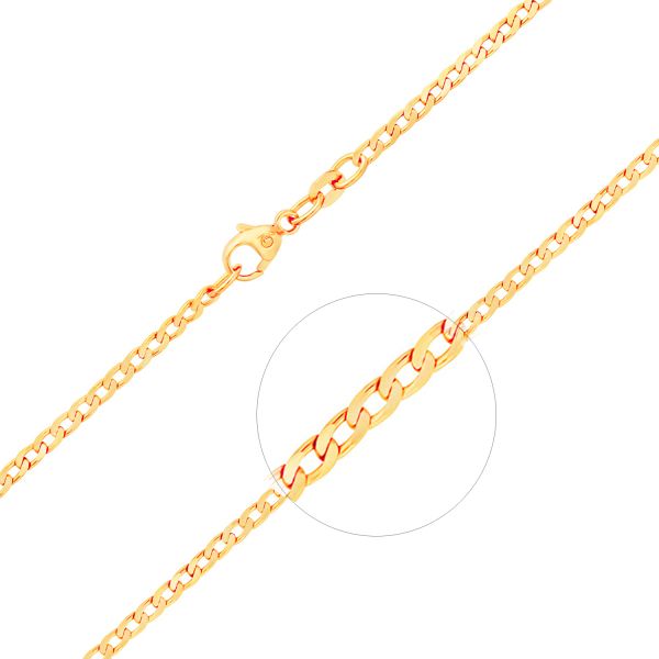 Goldkette als Panzerkette weit in Gelbgold 333 / 8K, 60 cm lang, 2,1 mm breit, Gewicht ca. 4.8 g.
