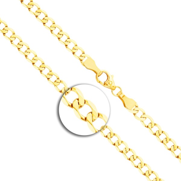 Goldkette als Panzerkette weit in Gelbgold 333 / 8K, 40 cm lang, 3,9 mm breit, Gewicht ca. 6.2 g.