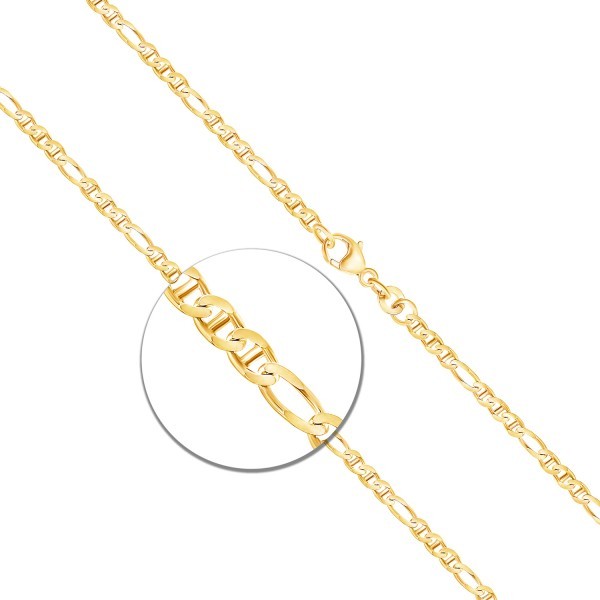 Goldkette als Panzerstegkette in Gelbgold 375 / 9 Karat, 100 cm lang, 2.5 mm breit, Gewicht ca. 10.3 g.