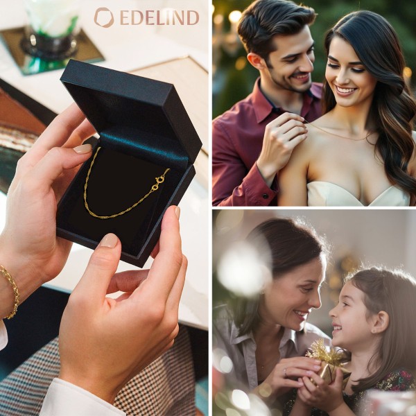 Goldkette als Singapurkette in Gelbgold 375 / 9 Karat, 34 cm lang, 1.2 mm breit, Gewicht ca. 1 g.