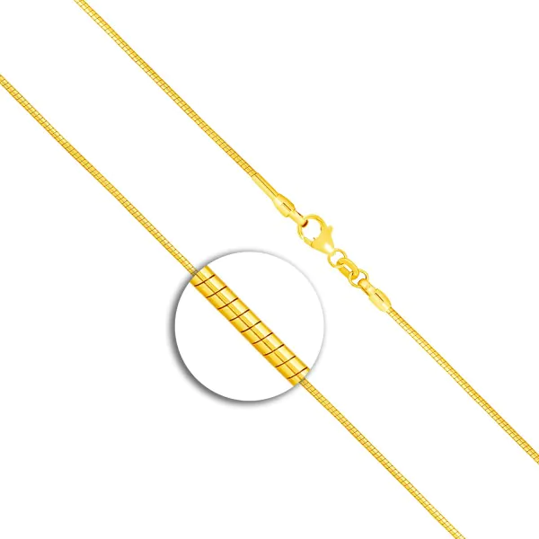 Goldkette als Tondakette in Gelbgold 585 / 14K, 100 cm lang, 1,2 mm breit, Gewicht ca. 14.3 g.