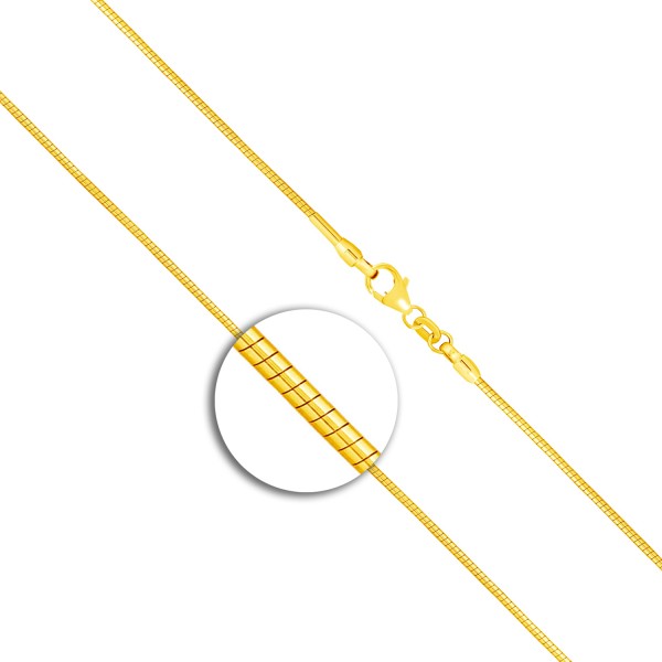 Goldkette als Tondakette in Gelbgold 333 / 8K, 65 cm lang, 1,2 mm breit, Gewicht ca. 7.8 g.