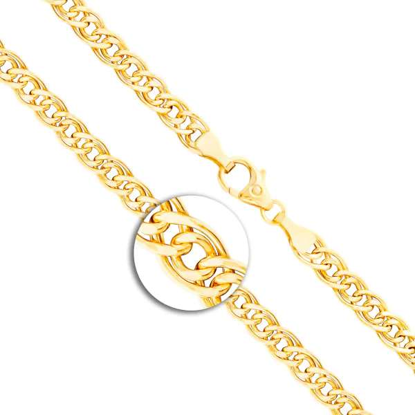 Armband als Zwillingspanzerkette in Gelbgold 333 / 8 Karat, 19 cm lang, 4.8 mm breit, Gewicht ca. 3.2 g.