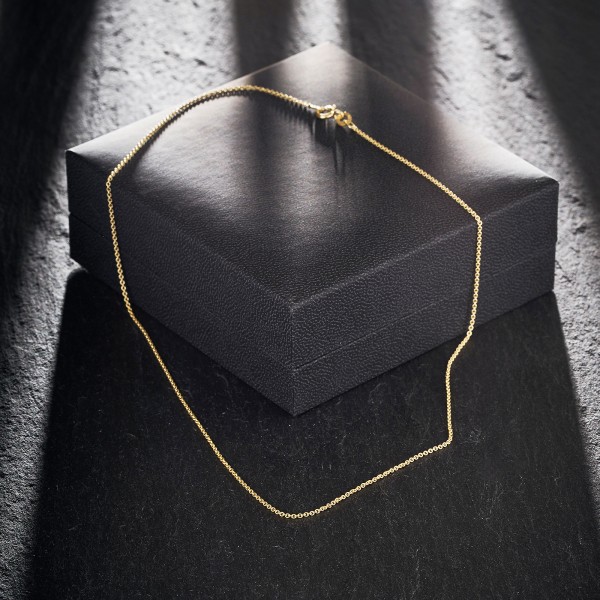 Goldkette als Ankerkette rund in Gelbgold 333 / 8K, 34 cm, 1,1 mm breit, Gewicht ca. 1.3 g.