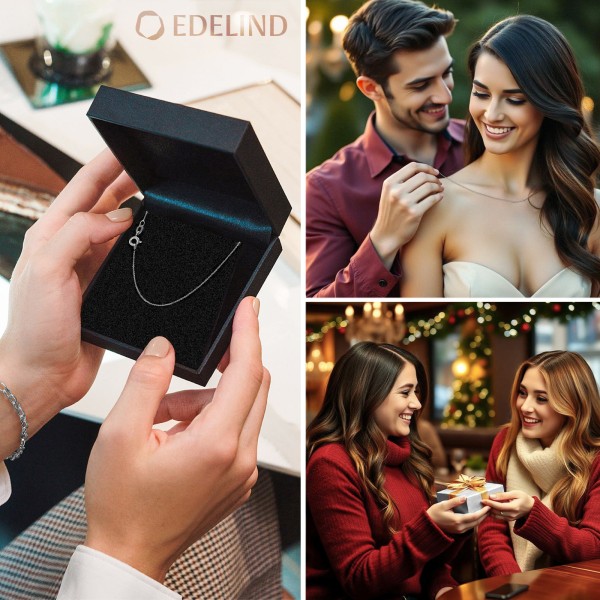 Goldkette als Ankerkette rund in Weißgold 375 / 9K, 60 cm lang, 0,8 mm breit, Gewicht ca. 1.2 g.