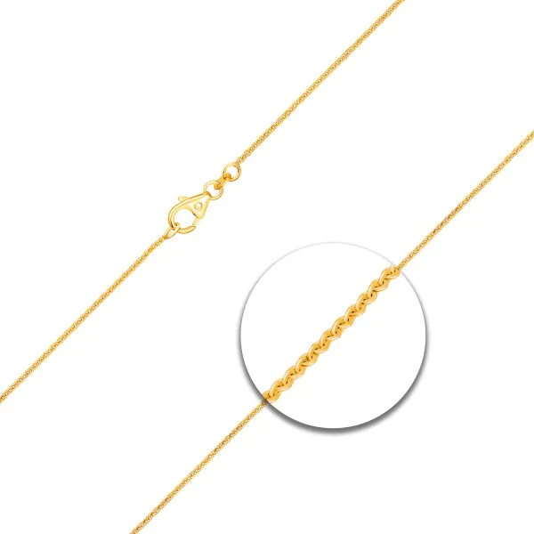 Goldkette als Ankerkette flach in Gelbgold 750 / 18K, 45 cm lang, 1.2 mm breit, Gewicht ca. 2.4 g.