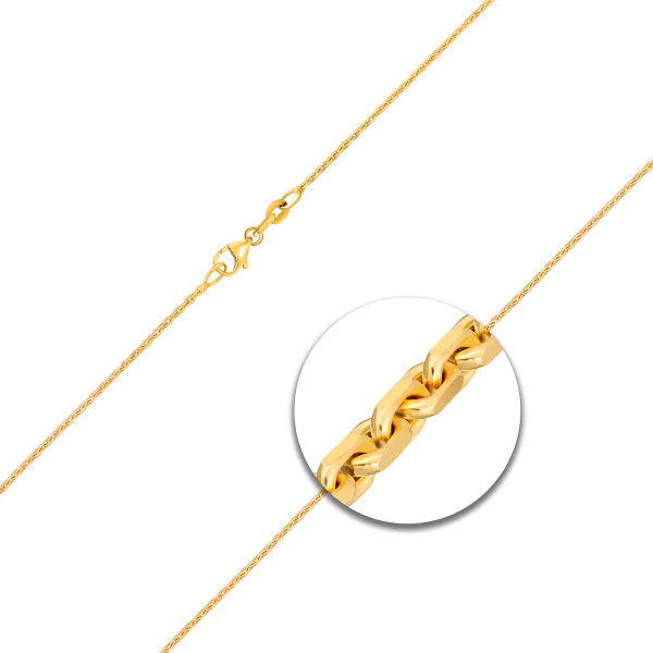 Goldkette als Ankerkette diamantiert in Gelbgold 750 / 18 Karat, 38 cm lang, 1.2 mm breit, Gewicht ca. 2,3 g.