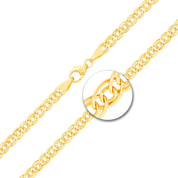 Zwillingspanzerkette rund Gelbgold