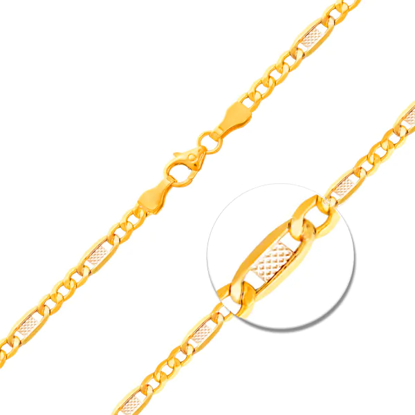 Armband als Fantasiekette Bicolor in Gelbgold / Weißgold 333 / 8K, 18 cm lang, 3.5 mm breit, Gewicht ca. 1.7 g