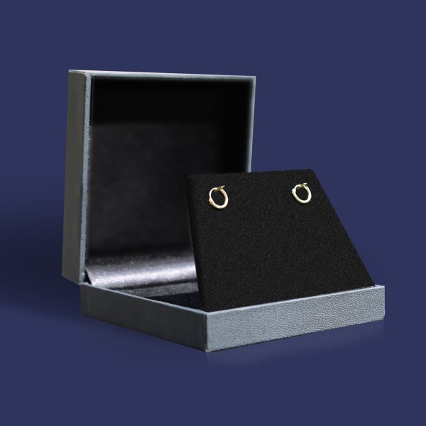 Ohrringe, Creolen, Gelbgold 585 / 14K, Außendurchmesser 9 mm, Breite 1.3 mm, Gewicht ca. 0.2 g