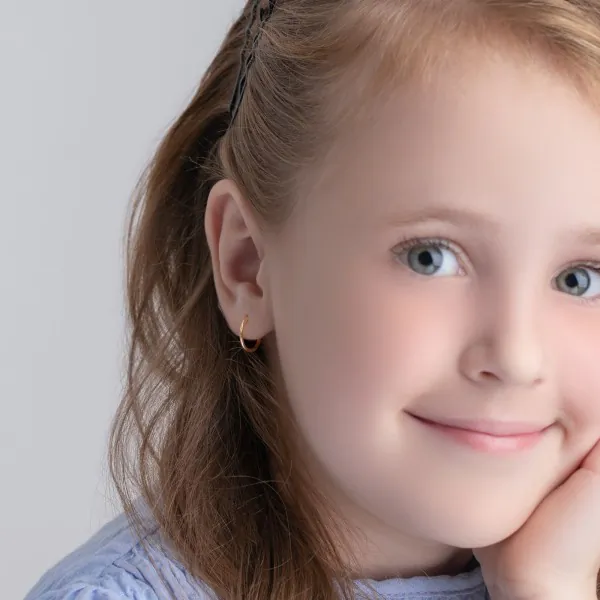 Goldene Creolen, Gelbgold in 1.3 mm rund