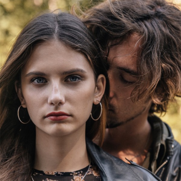 Ohrringe, Creolen, Weißgold 585 / 14K, Außendurchmesser 40 mm, Breite 2 mm, Gewicht ca. 1.7 g