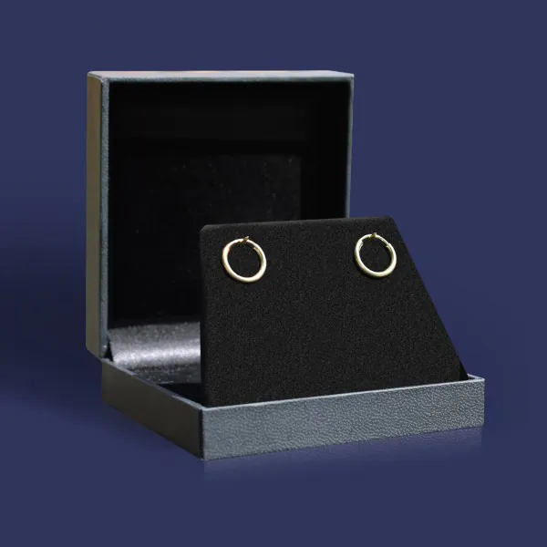 Ohrringe, Creolen, Gelbgold 585 / 14K, Außendurchmesser 13 mm, Breite 2 mm, Gewicht ca. 0.5 g