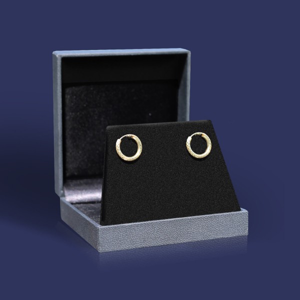 Ohrringe, Creolen, Gelbgold 333 / 8K, Außendurchmesser 15 mm, Breite 2.5 mm, Gewicht ca. 0.7 g