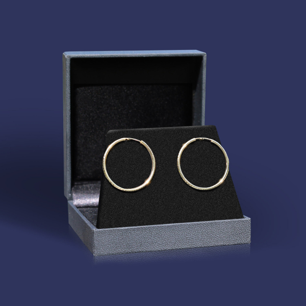 Goldene Creolen, Gelbgold in 2 mm rund mit Muster
