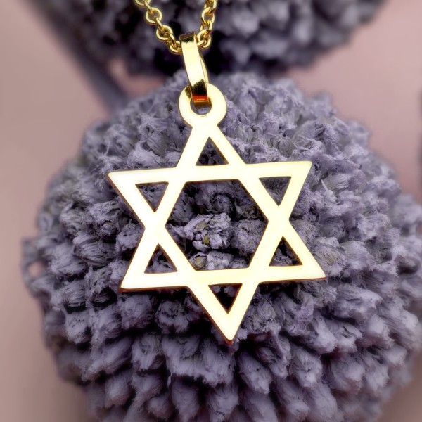 Anhänger Davidstern, Gelbgold 585 / 14K, Höhe 16 mm, Gewicht ca. 0,87 g