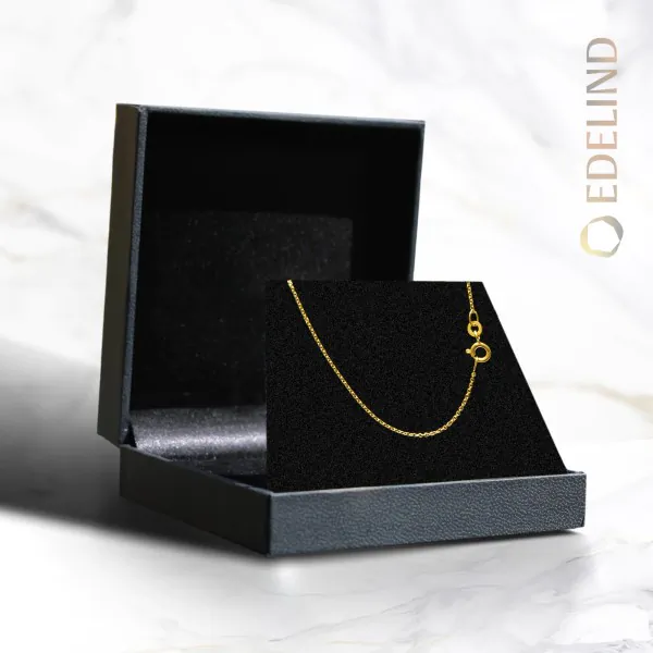 Goldkette als Ankerkette rund in Gelbgold 750 / 18K, 42 cm lang, 1,1 mm breit, Gewicht ca. 2.5 g.