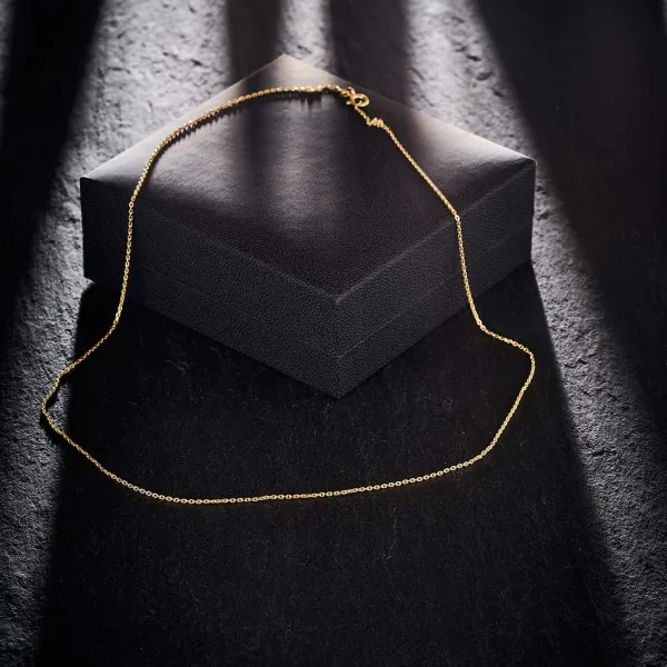 Goldkette als Ankerkette diamantiert in Gelbgold 333 / 8K, 45 cm lang, 1,2 mm breit, Gewicht ca. 1.8 g.