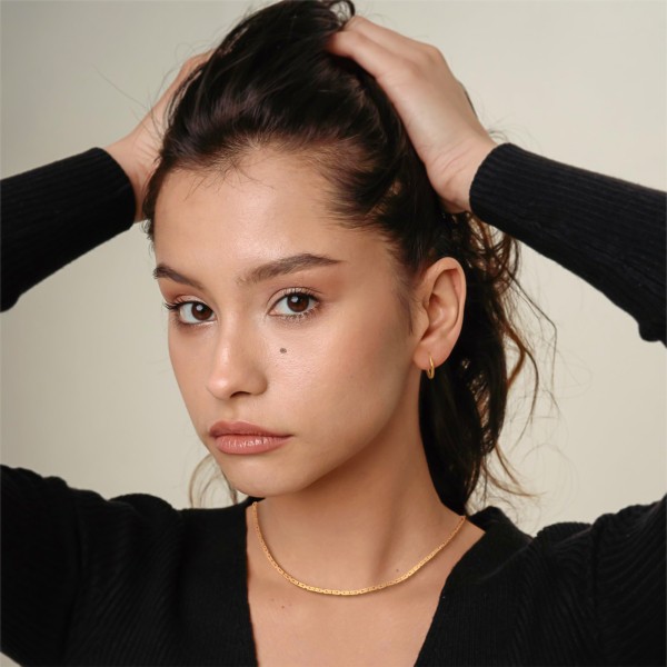 Goldkette als Königskette in Gelbgold 750 / 18K, 60 cm lang, 1,8 mm breit, Gewicht ca. 17.5 g.