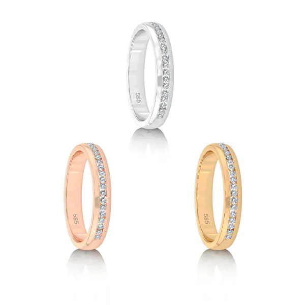 0,15 Karat Diamant Verlobungsring mit 19 Diamanten, Weißgold 585 / 14K, Weite 49 mm, Gewicht ca. 2.8 g.