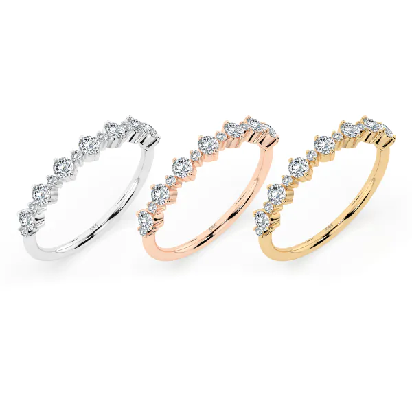 0,5 Karat Diamant Verlobungsring mit 15 Diamanten, Weißgold 585 / 14K, Weite 54 mm, Gewicht ca. 1.4 g.