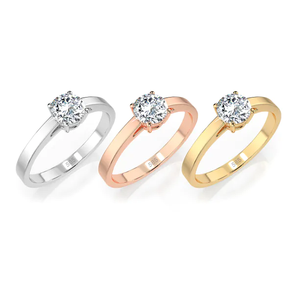 0,5 Karat Diamant Verlobungsring mit 1 Diamanten, Weißgold 585 / 14K, Weite 51 mm, Gewicht ca. 1.95 g.