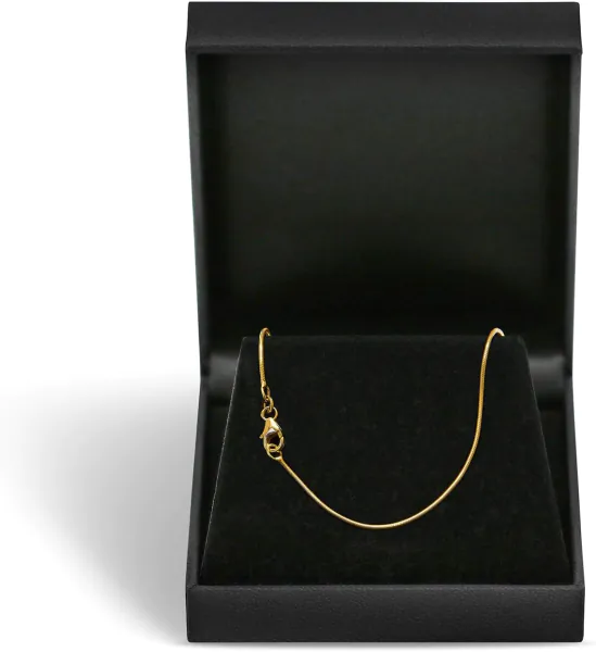 Goldkette als Schlangenkette in Gelbgold 585 / 14K, 45 cm lang, 1,1 mm breit, Gewicht ca. 5.1 g.