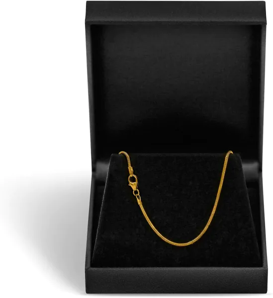 Goldkette als Schlangenkette in Gelbgold 333 / 8K, 36 cm lang, 1,4 mm breit, Gewicht ca. 2.8 g.