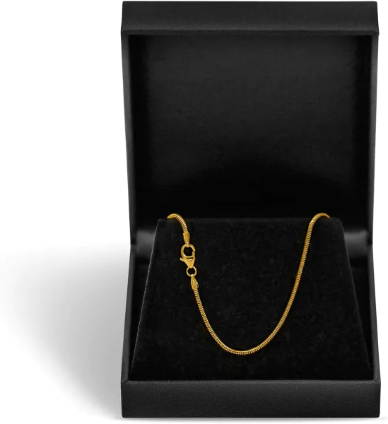 Goldkette als Schlangenkette in Gelbgold 333 / 8 Karat, 80 cm lang, 1.6 mm breit, Gewicht ca. 11
