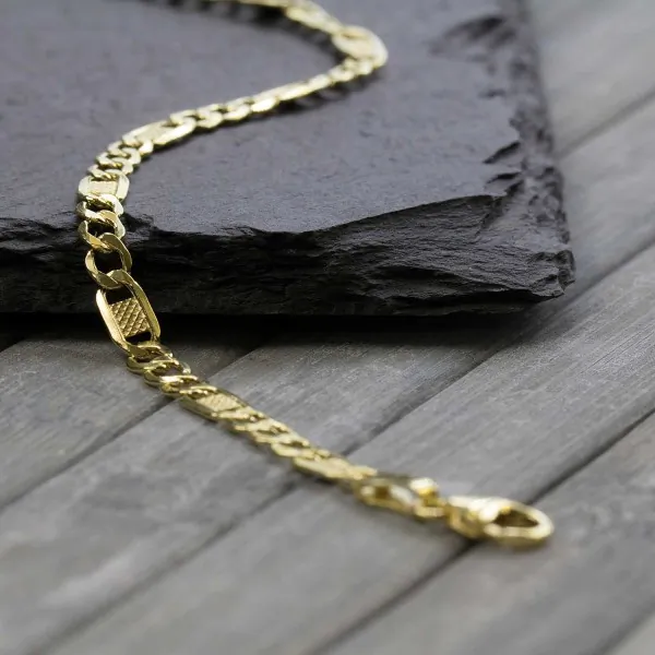 Armband als Fantasiekette in Gelbgold 333 / 8 K, 18 cm lang, 3,5mm breit, Gewicht ca. 1.7 g.