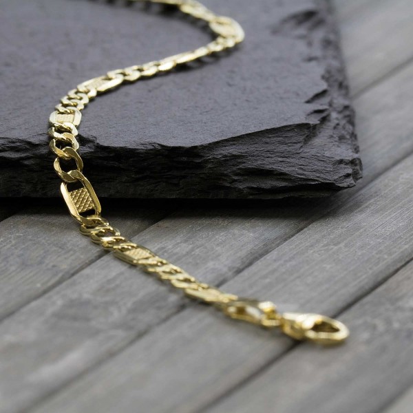 Armband als Fantasiekette in Gelbgold 585 / 14K, 19 cm lang, 3,5 mm breit, Gewicht ca. 2.3 g.