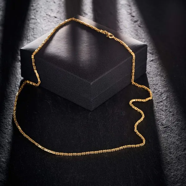 Goldkette als Königskette in Gelbgold 585 / 14K, 45 cm lang, 1,8 mm breit, Gewicht ca. 10.6 g.