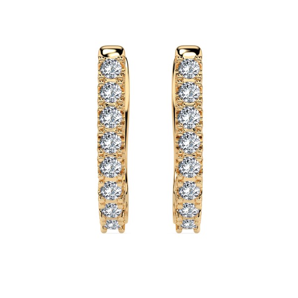 0,32 Karat Diamant Creolen, Gelbgold 585 / 14 Karat, Gewicht ca. 1.7 g.