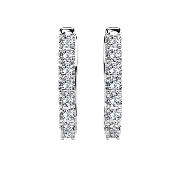 0,32 Karat Diamant Creolen, Weißgold 585 / 14 Karat, Gewicht ca. 1.7 g.